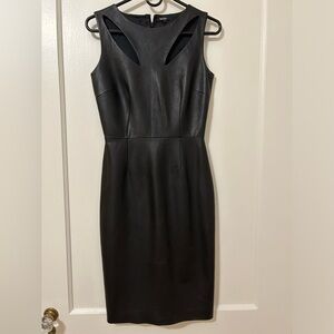 Raoul genuine lambskin leather teardrop cutout dress